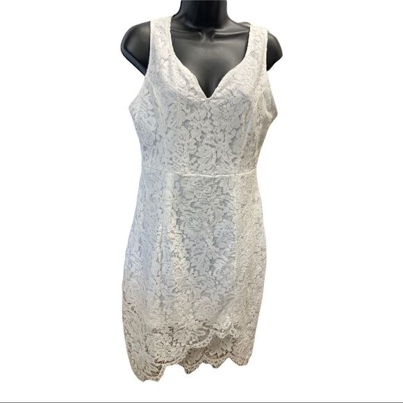 AOOKSMERY, Women’s white lace dress, Tag says M, but Hand measures XS, NWOT - Picture 4 of 8